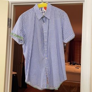 Blue/white Robert Graham large short sleeve